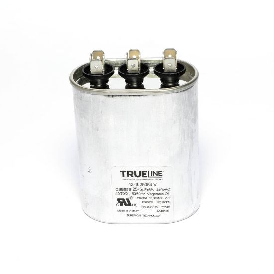 Picture of Rheem Capacitor - 25/5/440 Dual Oval Part# 43-TL25054-V