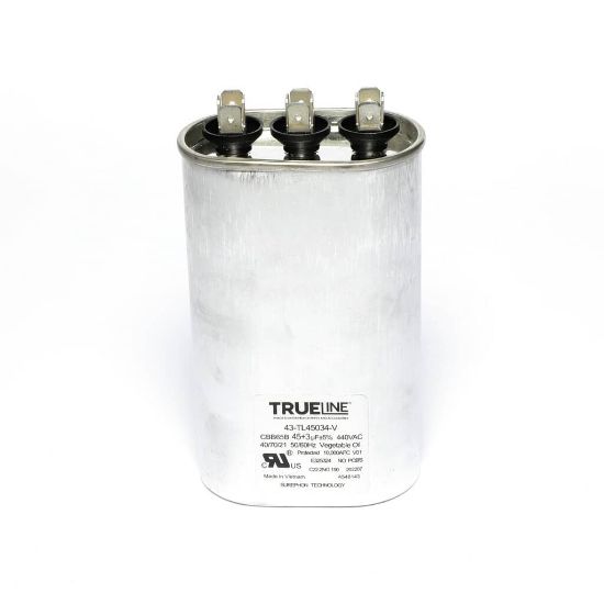 Picture of Rheem Capacitor - 45/3/440 Dual Oval Part# 43-TL45034-V