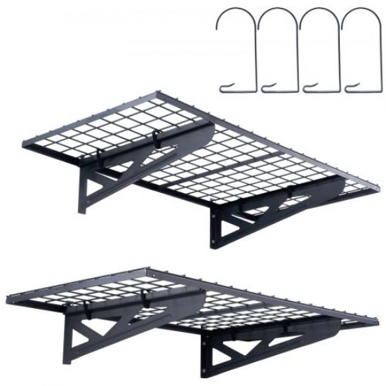 Picture of VEVOR Garage Storage Shelving, 2 Pack, 6 x 2 ft Heavy Duty Garage Shelves Wall Mounted, 1000 lbs Load Capacity(Total) Garage Storage Rack Floating Shelves, Suitable for Shop, Shed, Garage Storage