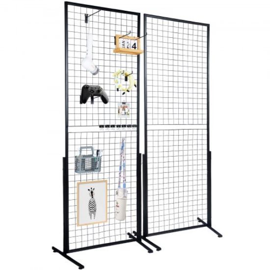 Picture of VEVOR Grid Wall Panels, 4 Packs Wire Wall Grid for Photo Pictures Display, Wall Storage Organizer Metal Grid Wall Panel for Home Office Decor with Clips and Hooks, 11.8x15.7 inch