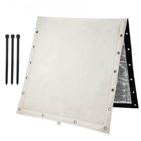 Picture of VEVOR Fiber Cotton Well Head Pump Cover, 20''W x 34''H, Pipe Insulation Cover Sprinkler Cover for Outside Backflow Valve Cover, 600D PVC Oxford Polyester Surface Aluminum Film Thermal Insulation Layer
