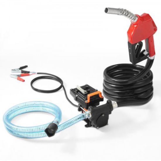 Picture of VEVOR Fuel Transfer Pump, 12V DC 16 GPM 1/4 HP, Gasoline Extractor Pump with Automatic Nozzle, Discharge Hose & Suction Pipe for Gasoline, Diesel, Kerosene, Ethanol & Methanol Blends, and Biodiesel