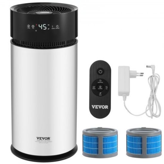 Picture of VEVOR Evaporative Humidifiers Mist-Free 3L, 300 ml/h Cool Moisture Humidifier and Air Purifier for Whole House up to 473.6 sqft, 4-Speeds & 1-12h Timer Settings, Premium Filter for Bedroom, Home
