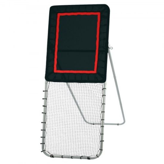 Picture of VEVOR Folding Lacrosse Rebounder for Backyard, 3x4 Ft Volleyball Bounce Back Net, Pitchback Throwback Baseball Softball Return Training Screen, Adjustable Angle Shooting Practice Training Wall, Black