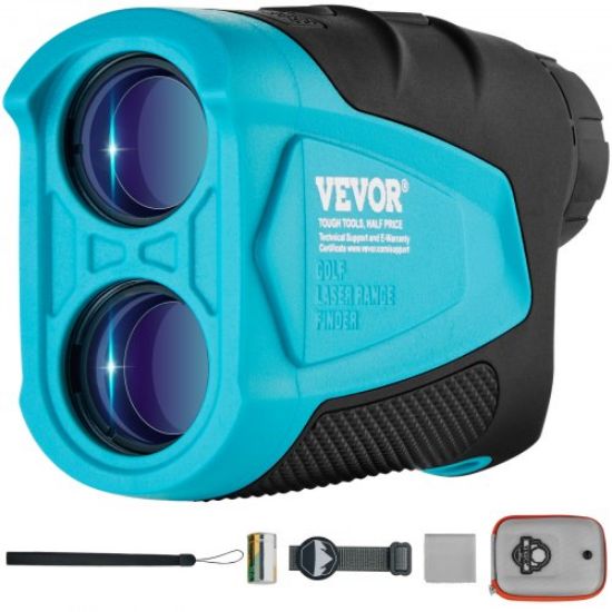 Picture of VEVOR Golf Rangefinder, 900 Yards Laser Golfing Hunting Range Finder, 6X Magnification Distance Measuring, Golfing Accessory with External Magnet Mount, High-Precision Flag Lock, Slope, and Batteries