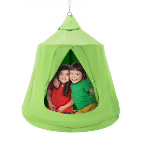 Picture of VEVOR Hanging Tree Tent, 330 LBS Capacity Hanging Tent Swing for Indoor and Outdoor Hammock Sensory Swing Chair w/LED Lights String, Inflatable Base, Ceiling Swing Pod Play Tent for Kids & Adults