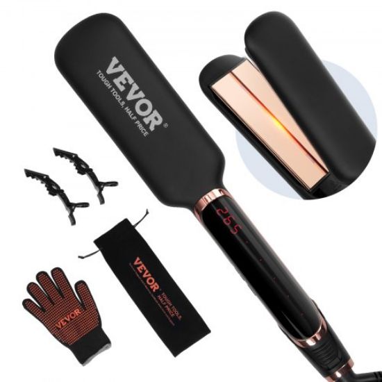 Picture of VEVOR Hair Straightener 1.5-inch Titanium Flat Iron & Negative Ion 25 Temp Level