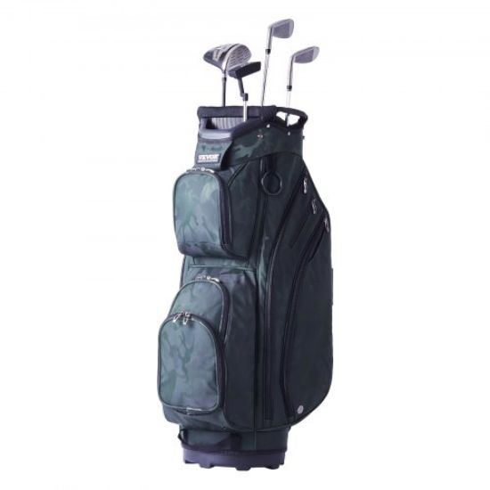 Picture of VEVOR Golf Cart Bag with 14 Way Organizer Divider Top, 36” 13 Pockets Premium Cart Bag, Durable Golf Bags with Handles & Dust Cover & Detachable Straps for Men & Women, Black Color-Block