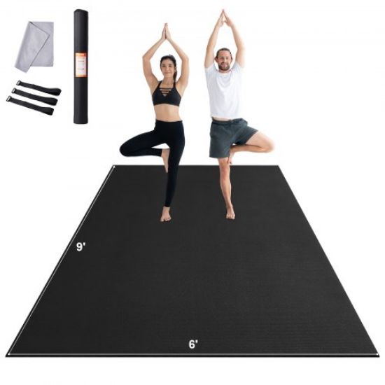 Picture of VEVOR Exercise Mat, Non Slip High Density Premium Yoga Mat, Exercise Yoga Mat for Men Women, Fitness & Exercise Mat with Bag & Carry Strap, for All Types of Home Yoga, Pilate & Floor Workout (10x6ft)