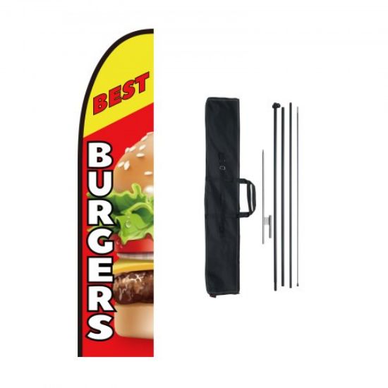 Picture of VEVOR Feather Flag Pole Kit 2 Packs Swooper Flag Pole 12.7 ft with Ground Stakes
