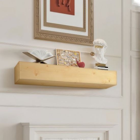 Picture of VEVOR Fireplace Mantel Wood Shelf Floating Rustic Fireplace Mantel 60" Natural