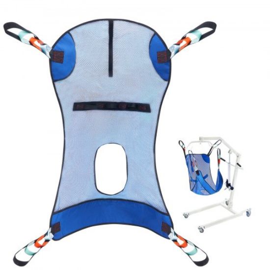 Picture of VEVOR Full Body Patient Lift Sling & Commode Opening Patient Lift Medical Sling,121 x101cm, 400LBS