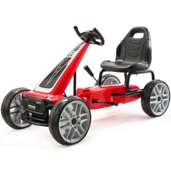 Picture of VEVOR Go Kart 4 Wheel Pedal Ride On Toy for Kids Ages 3-8 Adjustable Seat Red