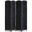 Picture of 8 Panel Room Divider Hand-Woven Folding Privacy Screen with Hinges Black