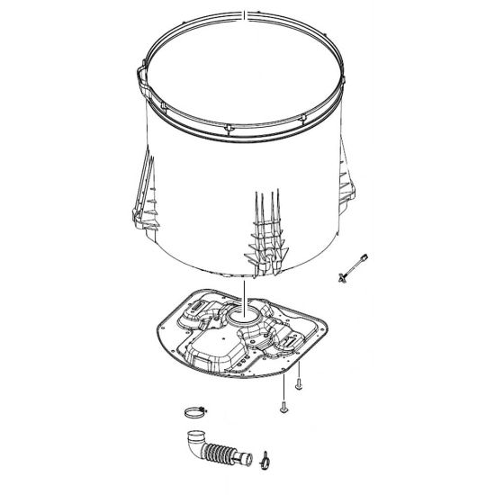 Picture of Samsung Assembly Semi Tub Outer Part# DC97-19565M