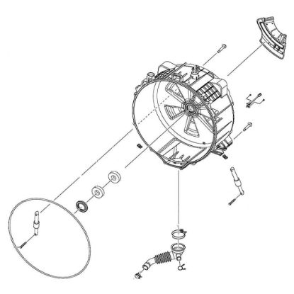 Picture of Samsung Assembly Semi Tub Back Part# DC97-19673D