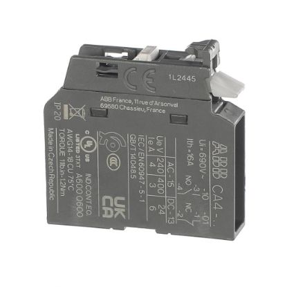 Picture of Trane Contactor; Cont, Aux Cont Blk, Front, 1 Part# CTR03259