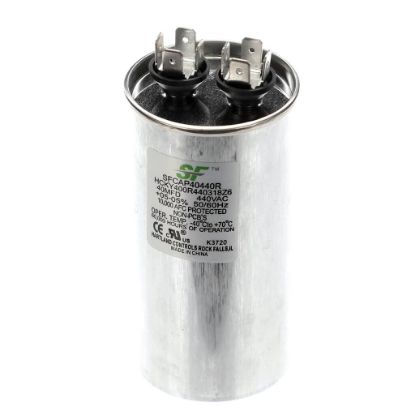 Picture of Trane 40Mfd 440V Run Cap W/resis Rnd Part# SFCAP40440R