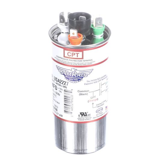 Picture of Trane Capacitor; 35/5Mfd 370/440V Rnd Usa Made Part# USA2227