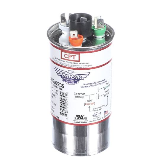 Picture of Trane Capacitor; 40/5Mfd 370/440V Rnd Usa Made Part# USA2235
