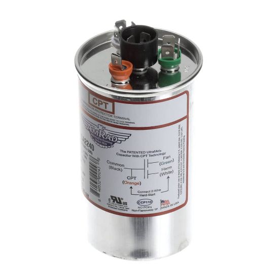 Picture of Trane Capacitor; 55/5Mfd 370/440V Rnd Usa Made Part# USA2240