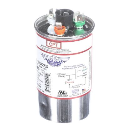 Picture of Trane Capacitor; 50/5Mfd 370/440V Rnd Usa Made Part# USA2237