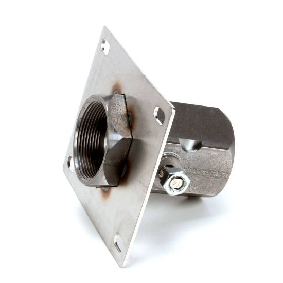Picture of UltraFryer Ball Valve Assembly, 2 Inch W/ Plate Part# 12B952