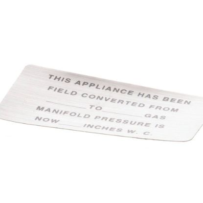 Picture of Vulcan Convrsion(gas)blank Labl Part# 00-421727-00015